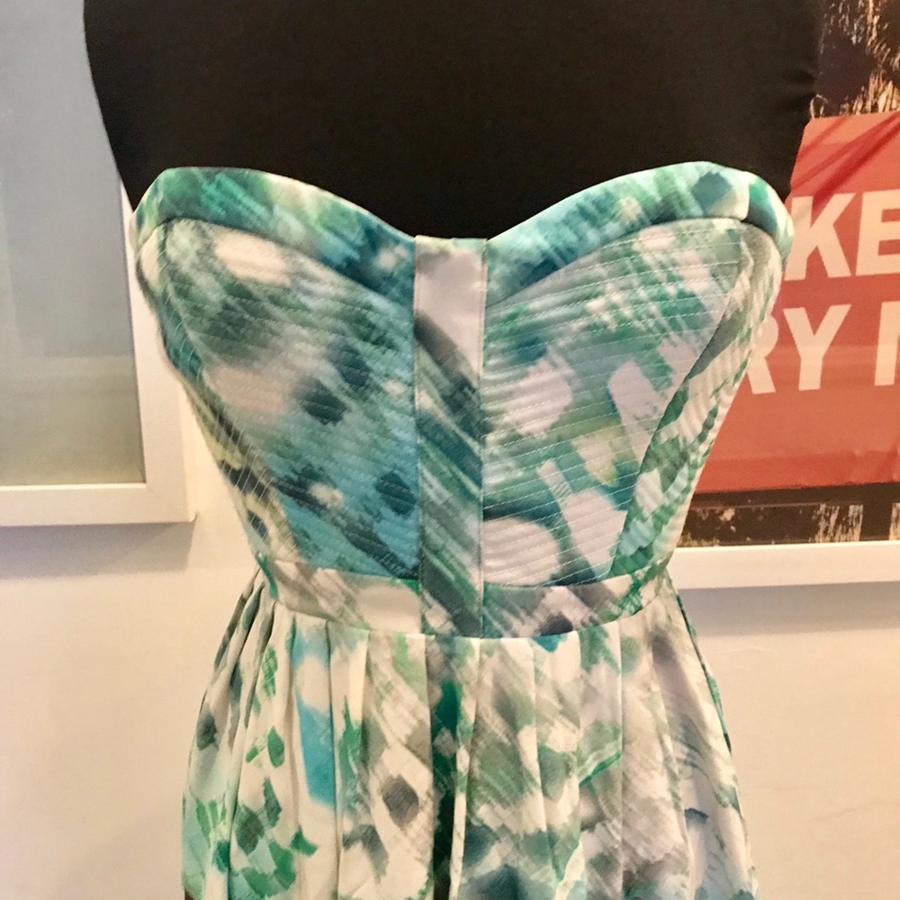 Parker Bayou Silk Strapless Evening Dress Sz S - Picture 3 of 6
